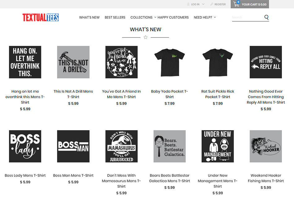 Textualtees.com One Of The Best Shopify Tee Shirt Stores