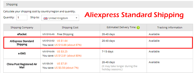 Aliexpress Standard Shipping Greece