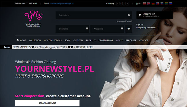 Yournewstyle Website Banner Dropship Clothing Supplier