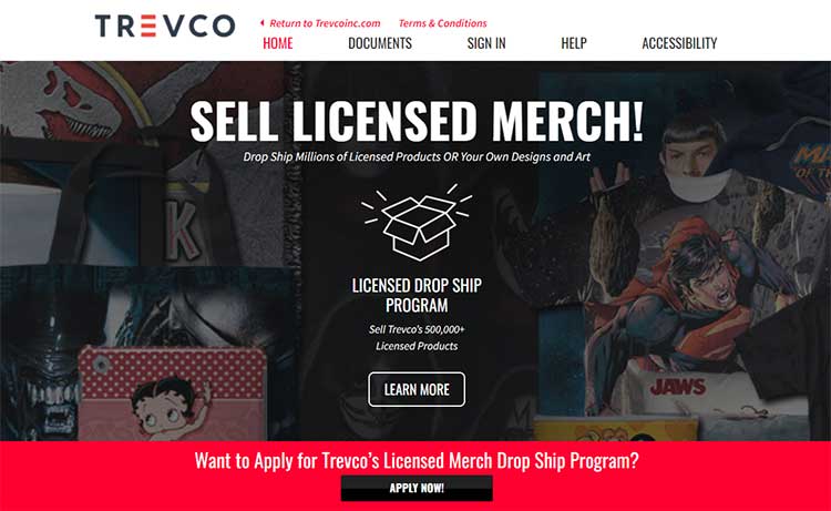 Trevco.com – Dropship – Licensed Clothing – Print on Demand