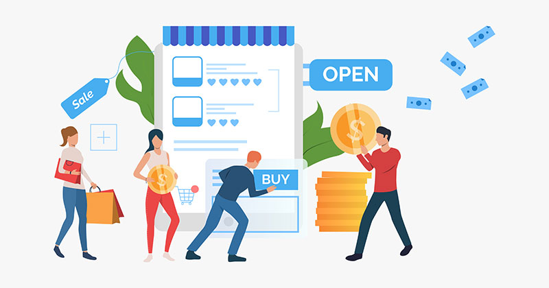 setting up dropshipping business store illustration
