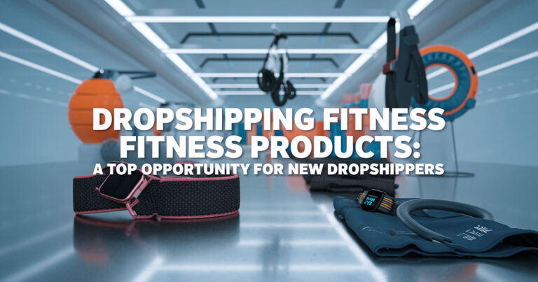 Decorative Vector Image Showing a Selection of Fitness Products For Dropshipping