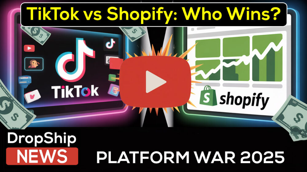 TikTok vs Shopify: The Platform War Reshaping Dropshipping in 2025 | Dropshipping News TikTok vs Shopify: The Platform War Reshaping Dropshipping in 2025 | shopify vs tiktok blog thumbnail